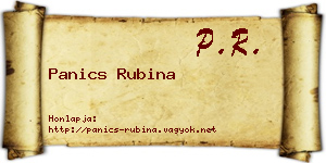 Panics Rubina névjegykártya